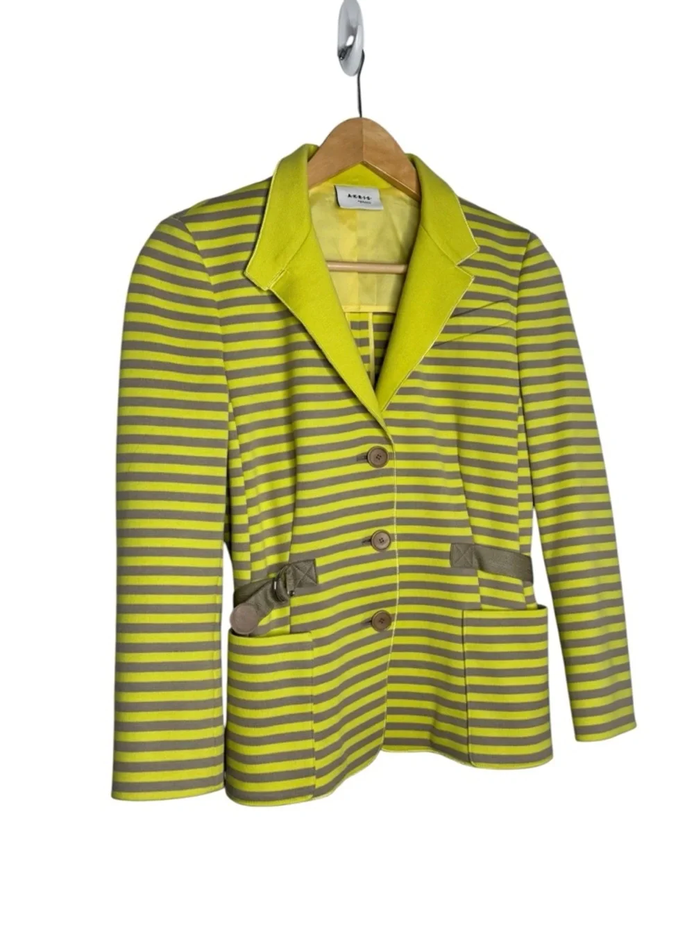 Akris Punto Retro Striped Button Front Blazer Small
